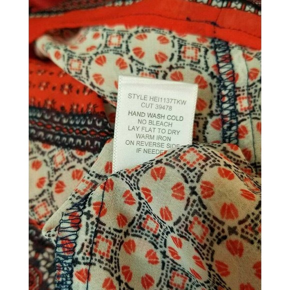 Valerie Stevens Plus Size 2X Tie Front Flowy Slightly Sheer Hippie Boho Top - Picture 8 of 8